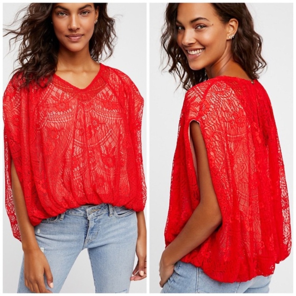 Free People | Oversized Crochet Lace Top